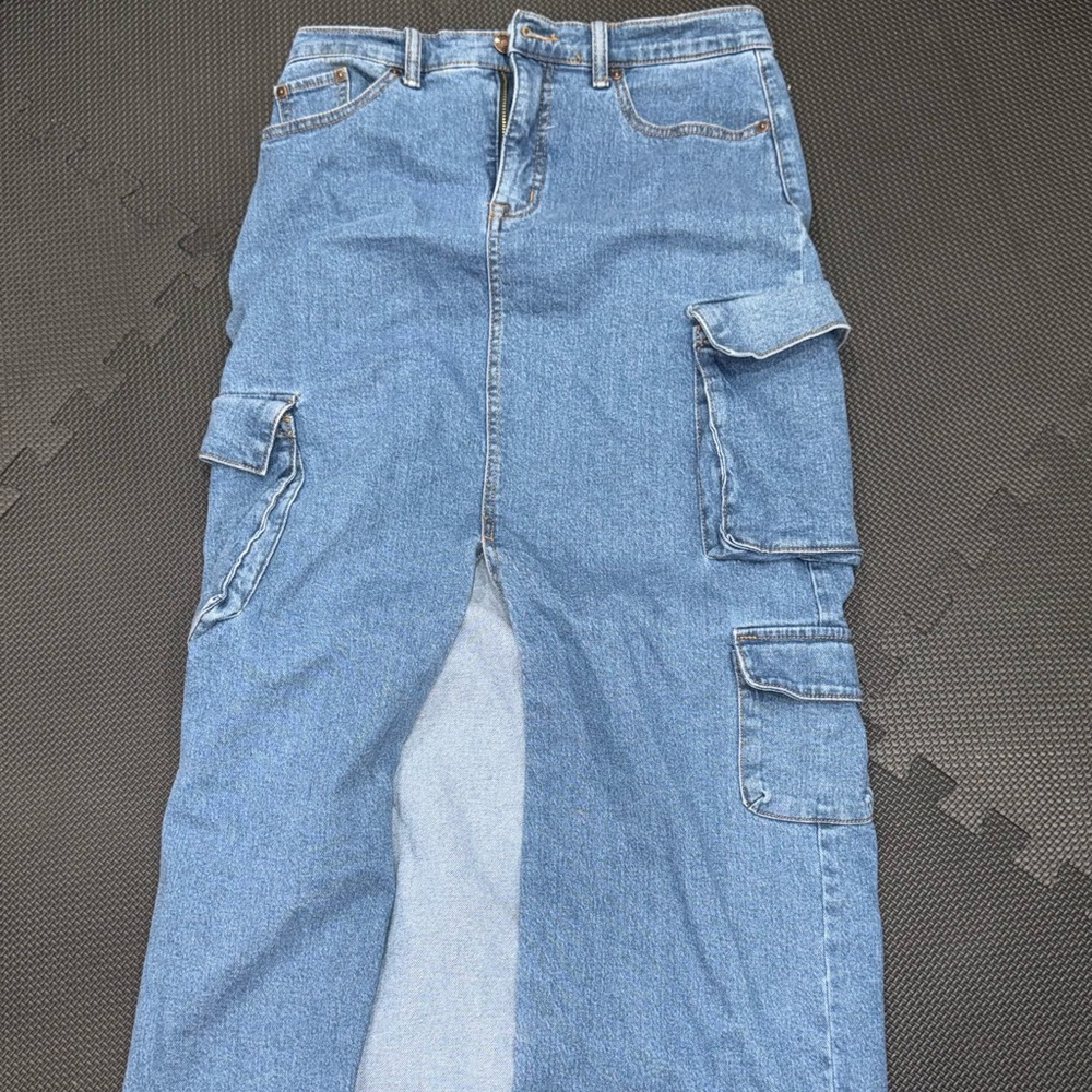 Scoop Light Blue Denim Jean Skirt